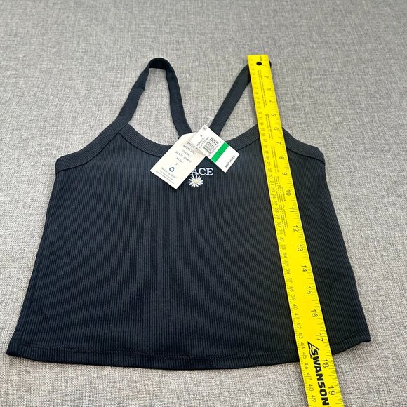 NEW! Hippie Rose Juniors Tank Top Black Embroidered Peace Flower Large Cotton Bl - Picture 5 of 8